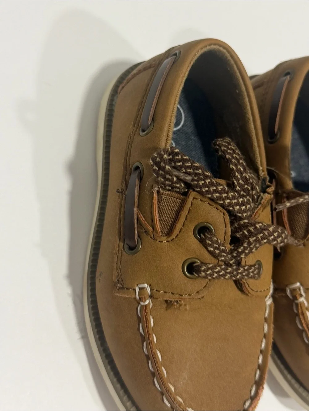 Cat & Jack Kids Tan Brown Moccasin Lace-Up Dress Shoes